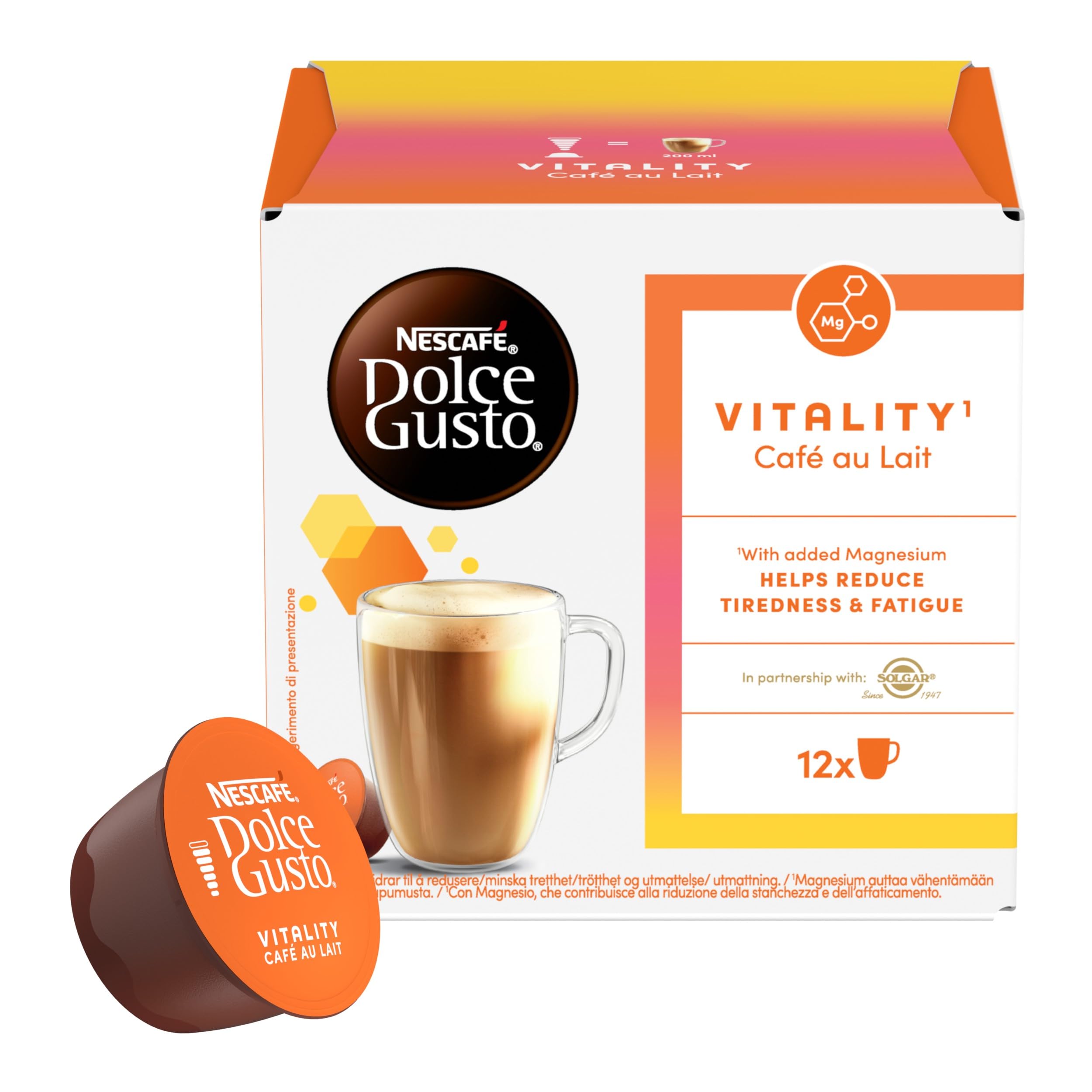 Gusto NESCAFÉ DOLCE GUSTO Vitality Caffè Au Lait con Magnesio capsule 36
