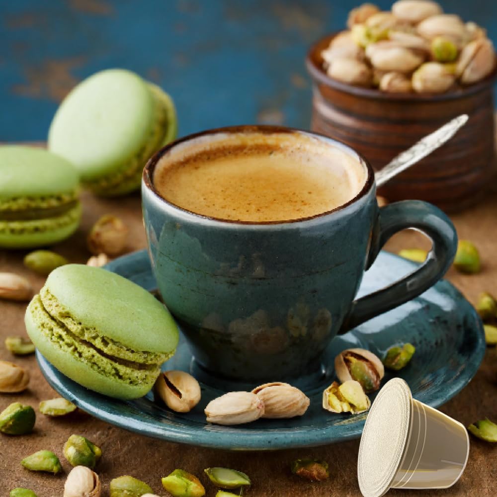 101 Caffè BEVANDE GOLOSE Pistacchio&Macaron capsule 12 pezzi compatibili Nespresso