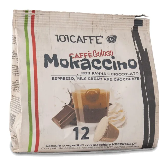 101 Caffè BEVANDE GOLOSE Mokaccino capsule 12 pezzi panna e cioccolato