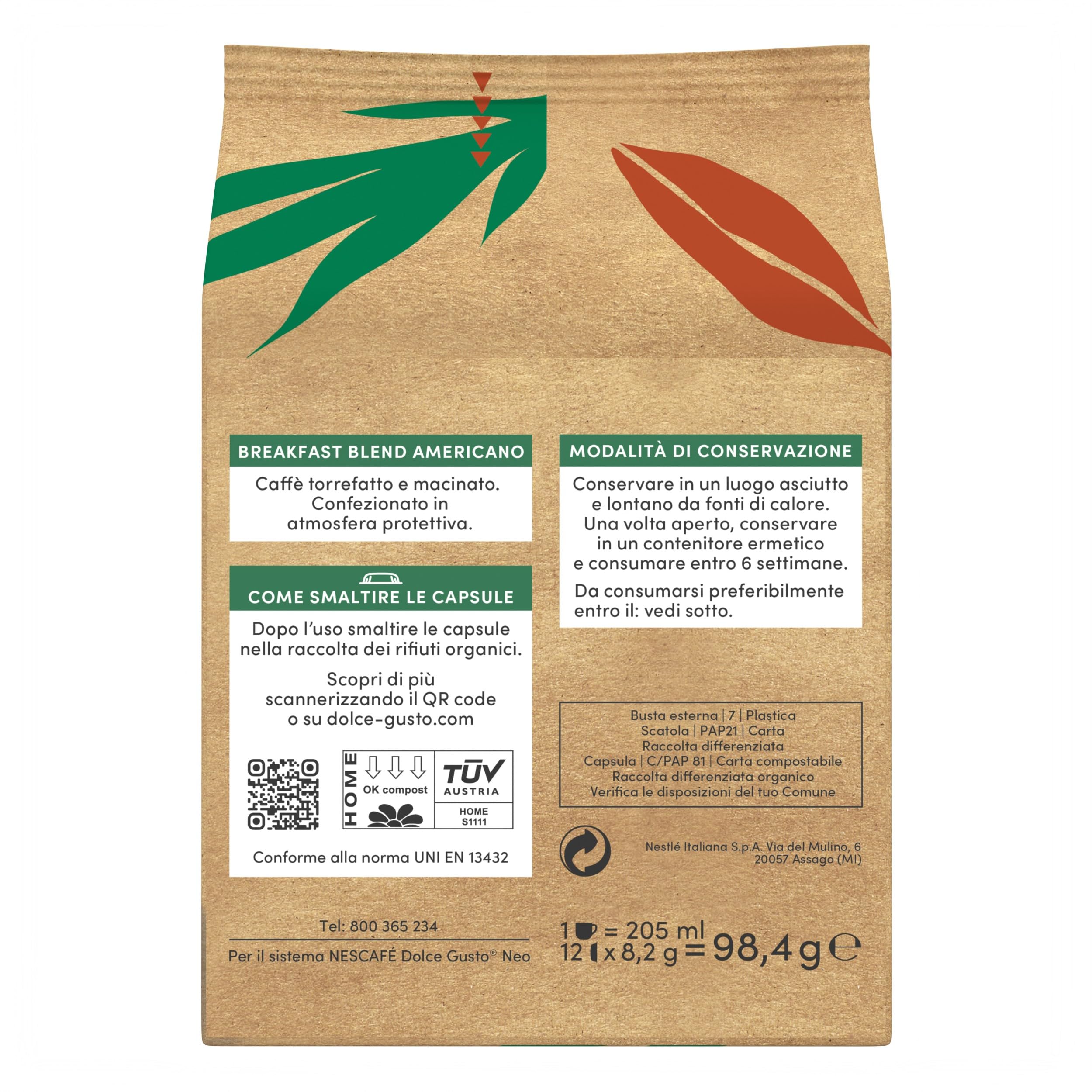 NESCAFÉ Dolce Gusto NEO Starbucks Breakfast Blend Americano capsule 12 pezzi