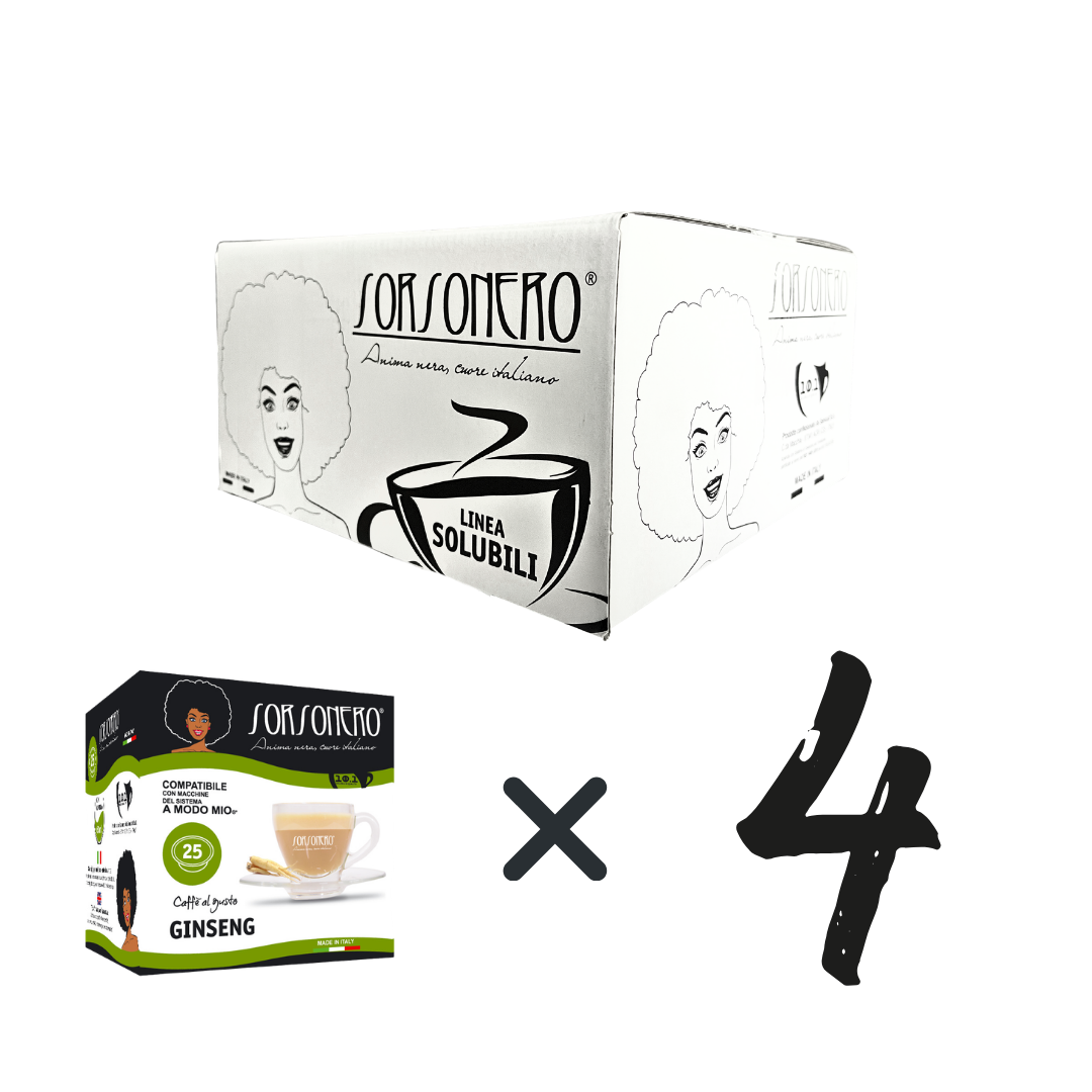 Greco Caffè Bevande Solubili 100% Ginseng + Caramel capsule 100 pezzi A Modo Mio