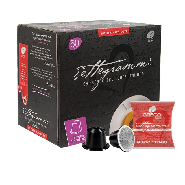 Greco Caffè Nespresso® Compatibile 100% Gusto Intenso capsule 50 pezzi