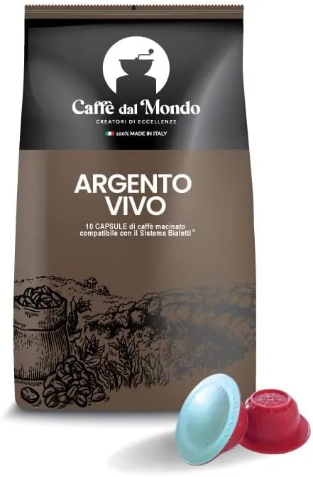 Caffè dal Mondo Argento Vivo capsule compatibili Bialetti 100 pezzi