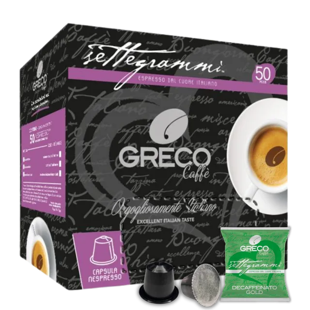 Greco Caffè Nespresso Decaffeinato capsule 50, senza caffeina