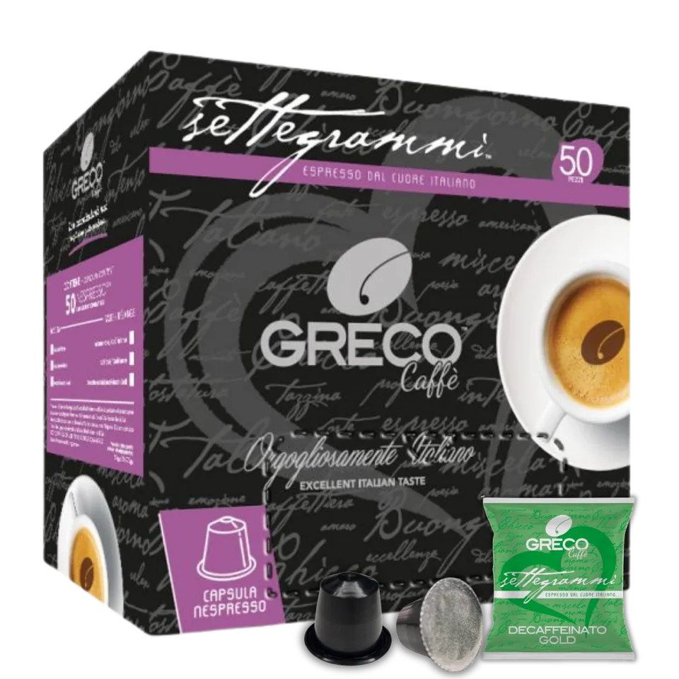 Greco Caffè Nespresso Decaffeinato capsule 50, senza caffeina