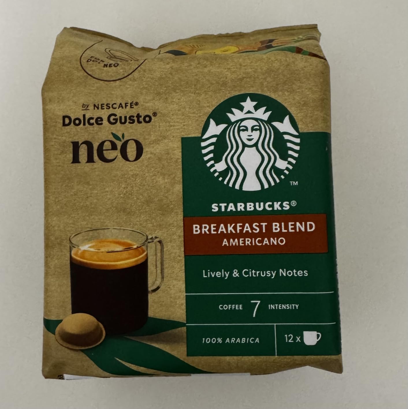 NESCAFÉ Dolce Gusto NEO Starbucks Breakfast Blend Americano capsule 12 pezzi