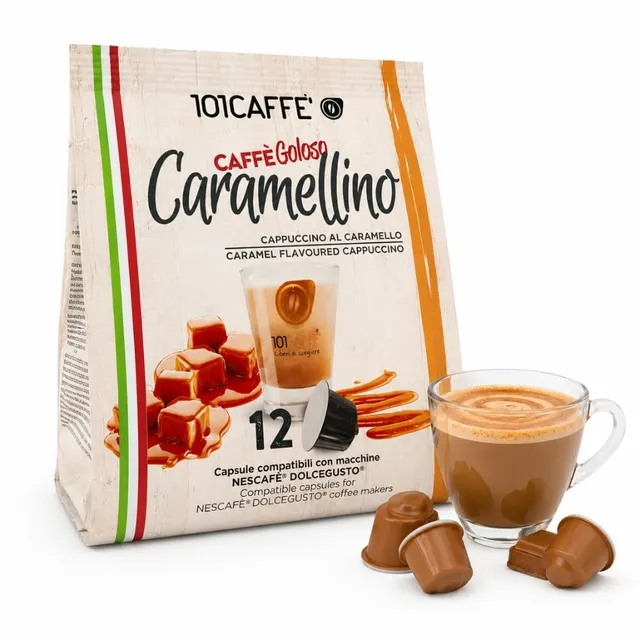 101 Caffè BEVANDE GOLOSE Caramellino capsule 12 pezzi cappuccino al caramello