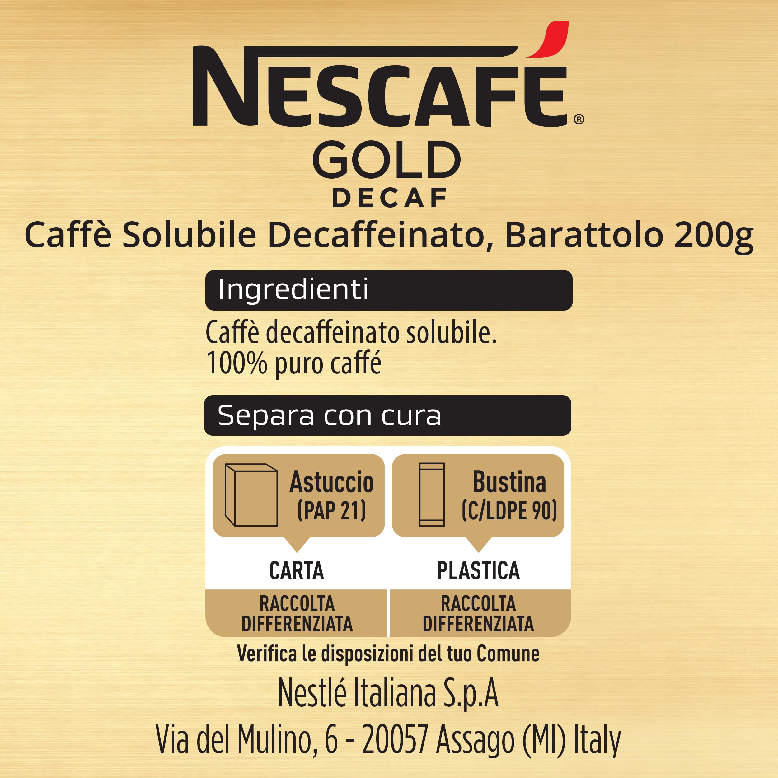 NESCAFÉ Gold Decaf caffè solubile decaffeinato 100 g confezione da 1