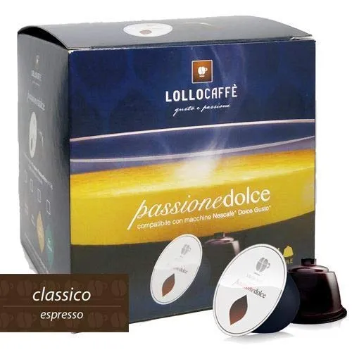 Lollo Caffè PassioneDolcissima Miscela Classico Espresso capsule 16 pezzi compatibili Dolce Gusto