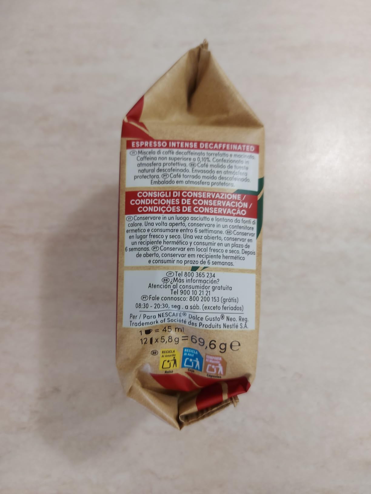 NESCAFÉ Dolce Gusto NEO Espresso Intenso Decaffeinato capsule 12 pezzi