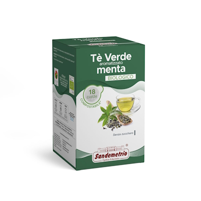SignoriCaffè Tè e Tisane SanDemetrio Tè verde alla menta cialde 18 pezzi
