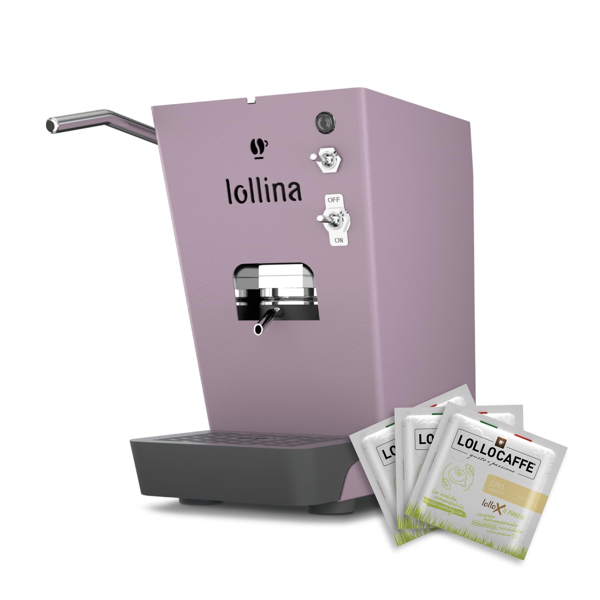 Lollo Caffè Lollina Plus macchina a cialde ESE 44 mm Rosapop con 40 cialde