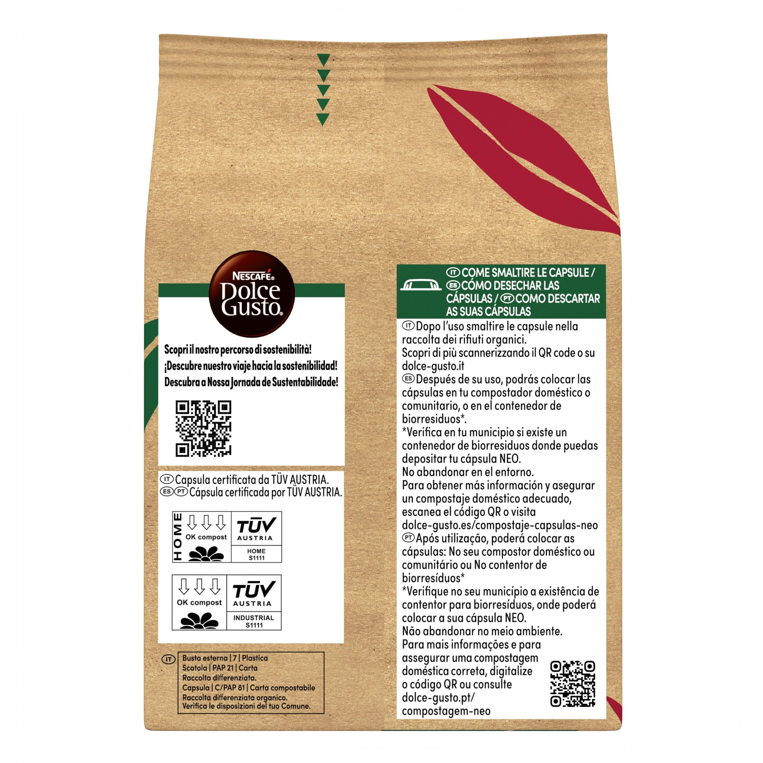 NESCAFÉ Dolce Gusto NEO Espresso Intenso Decaffeinato capsule 12 pezzi