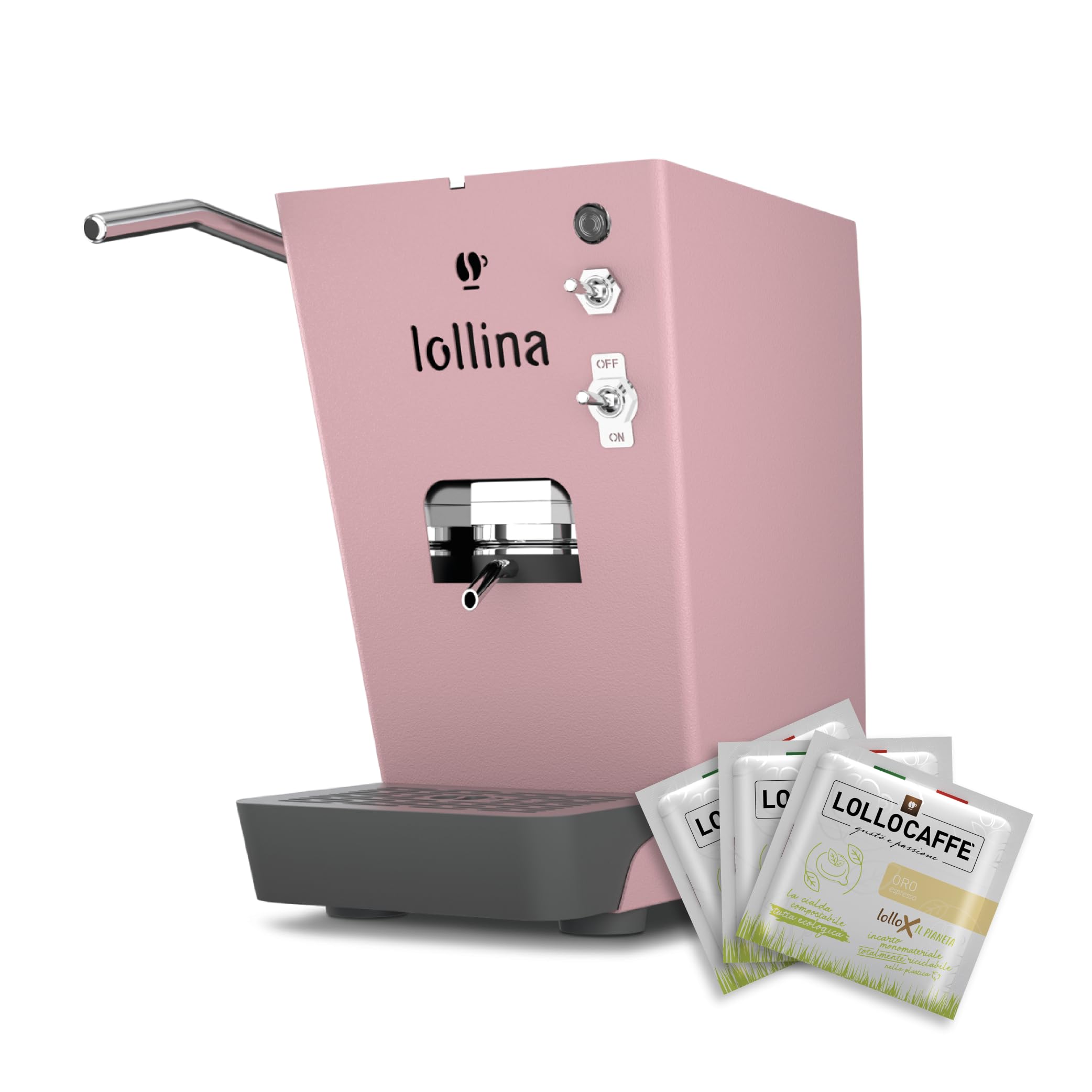 Lollo Caffè Lollina Plus macchina a cialde ESE 44 mm Rosapop con 40 cialde