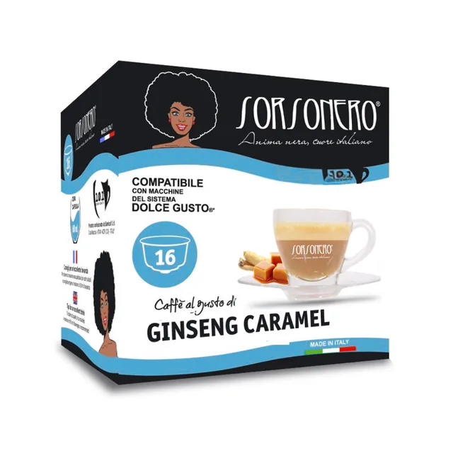 Greco Caffè Bevande Solubili 100% Dolce Gusto Ginseng Caramel capsule 16 pezzi