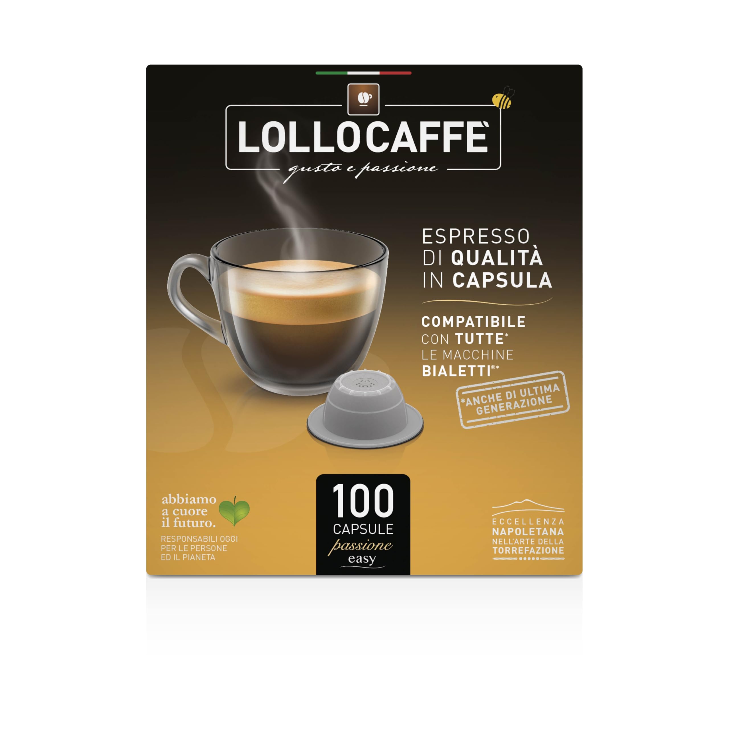 Lollo Caffè COMPATIBILE BIALETTI®* Miscela Nera capsule 100 pezzi