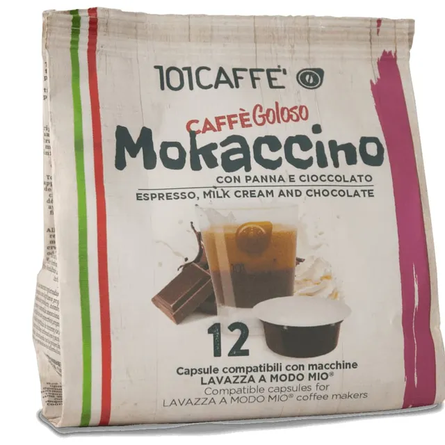 101 Caffè BEVANDE GOLOSE Mokaccino capsule 12 compatibili Lavazza A Modo Mio