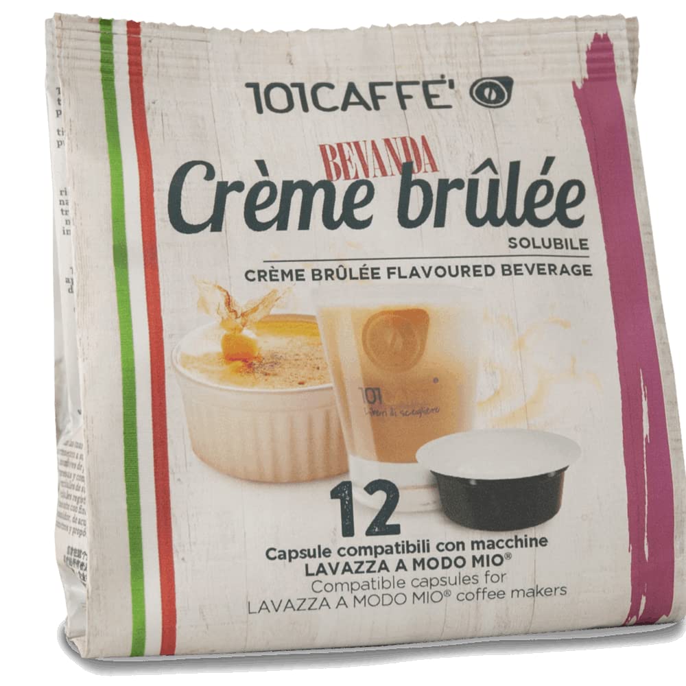 101 Caffè BEVANDE GOLOSE Crème brûlée capsule 12 compatibili Lavazza A Modo Mio