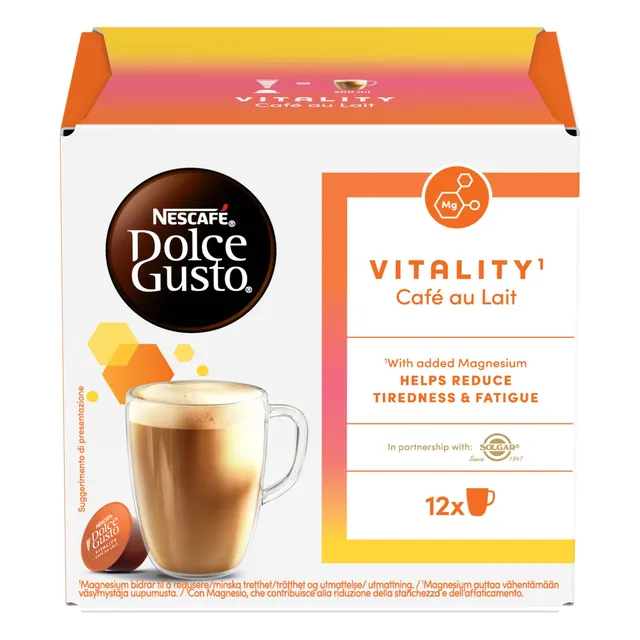 Gusto NESCAFÉ DOLCE GUSTO Vitality Caffè Au Lait con Magnesio capsule 36
