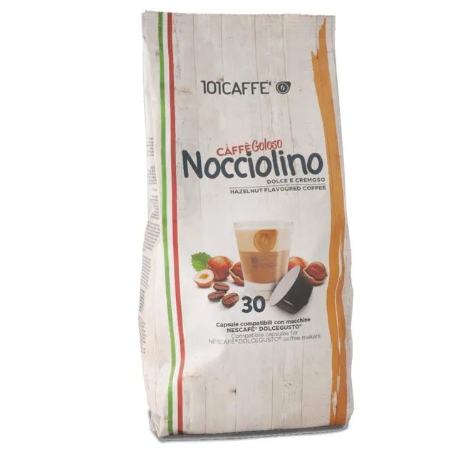 101 Caffè Bevande Golose Nocciolino capsule 30 pezzi al gusto di nocciola