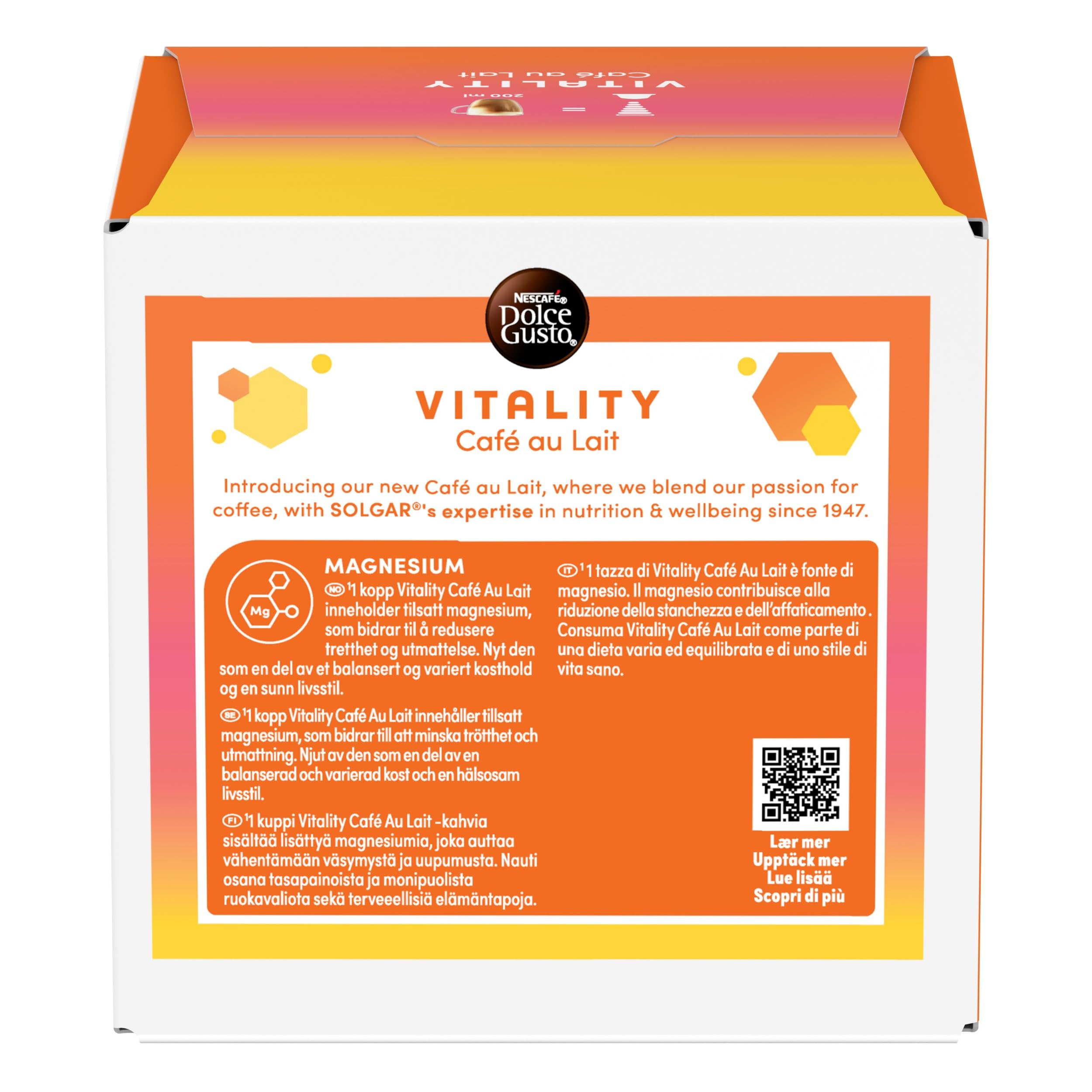 Gusto NESCAFÉ DOLCE GUSTO Vitality Caffè Au Lait con Magnesio capsule 36