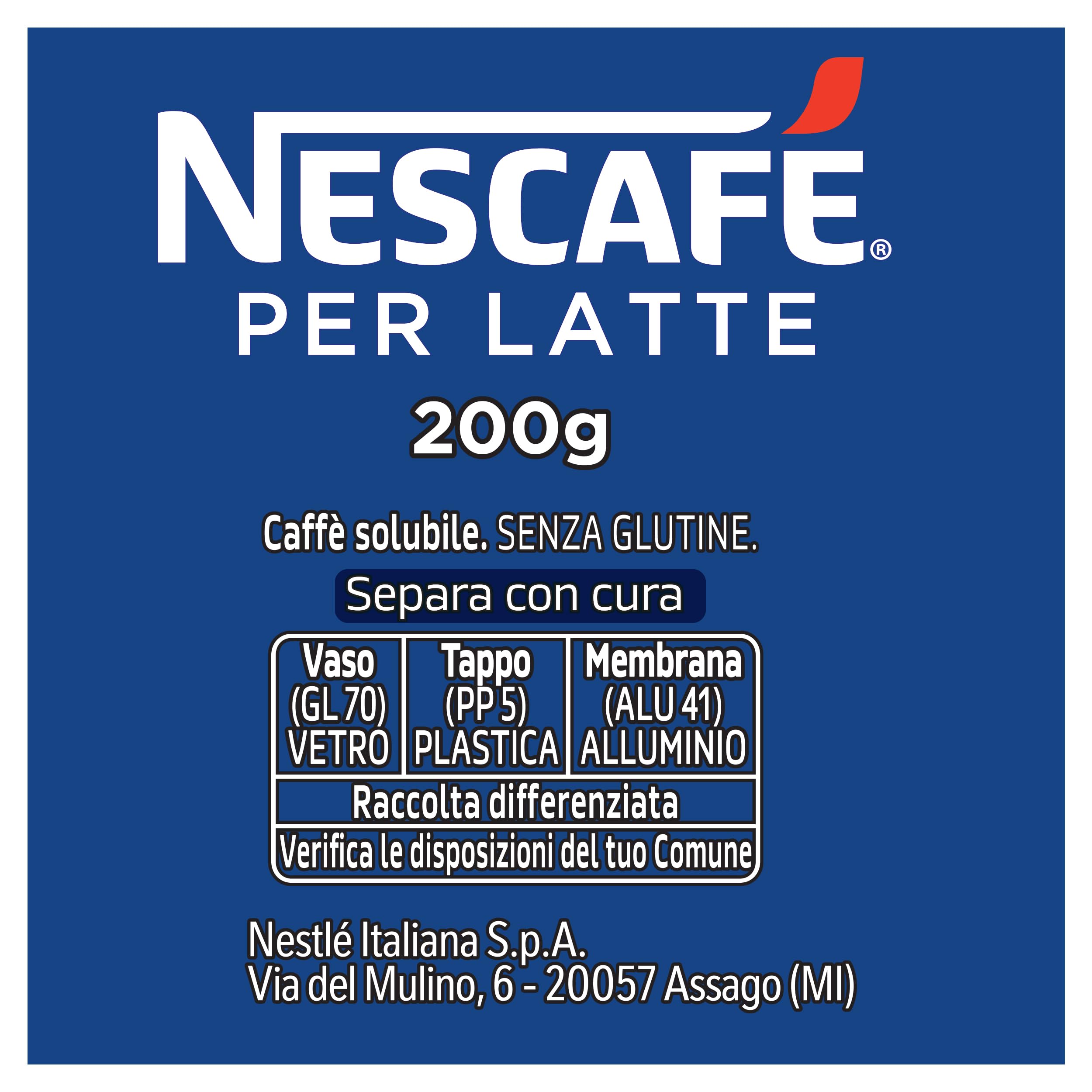 NESCAFÉ Classic Per Latte caffè solubile 200 g barattolo per caffelatte