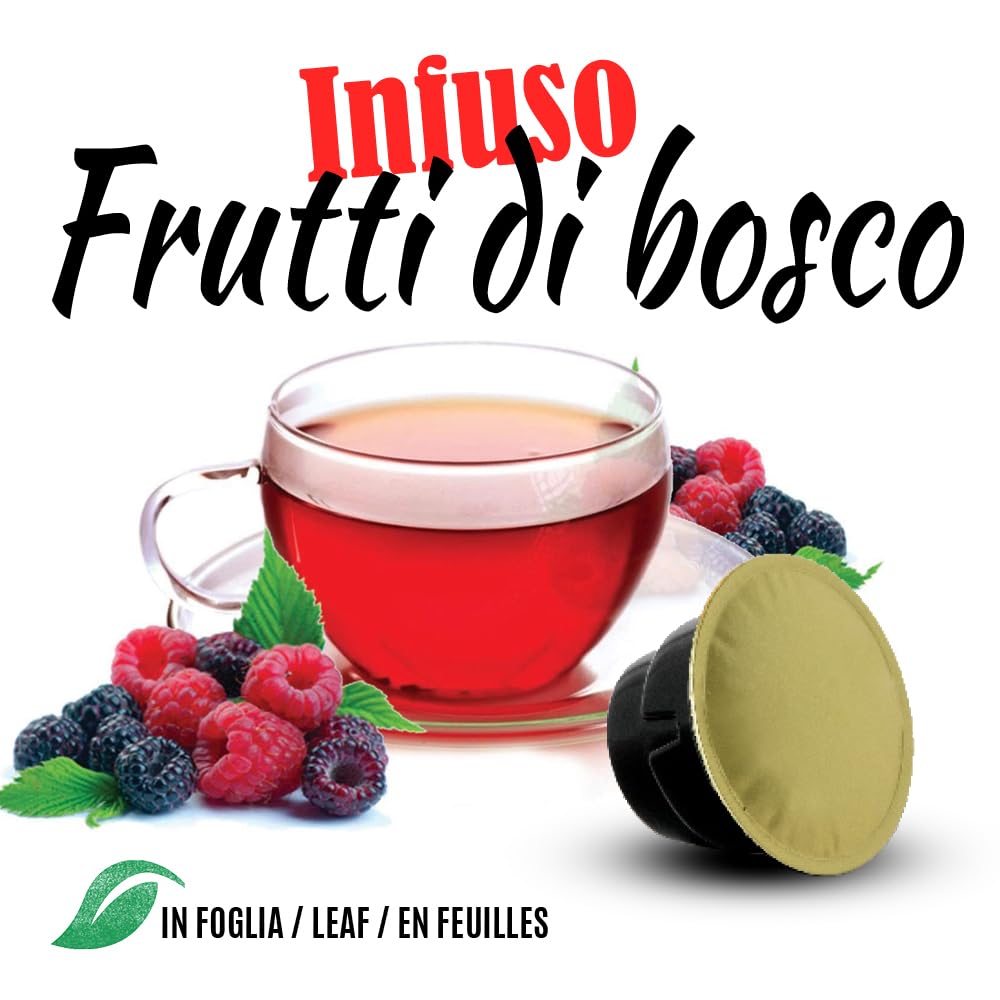 101 Caffè TÈ, TISANE E CAMOMILLE Infuso ai frutti di bosco in foglie capsule Ethicap 10 pezzi senza teina