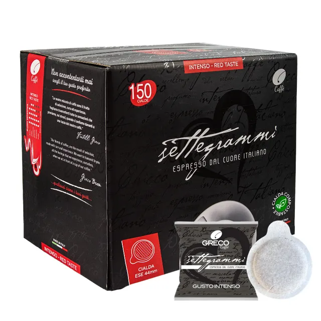 Greco Caffè Cialde ESE 44mm Gusto Intenso cialde caffè 150 pezzi intensità 10/10