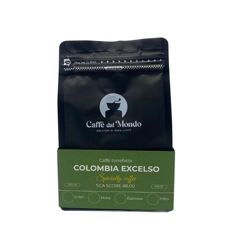 Caffè dal Mondo Caffè in Grani e Macinato Colombia Excelso caffè in grani 250 g Supremo 18