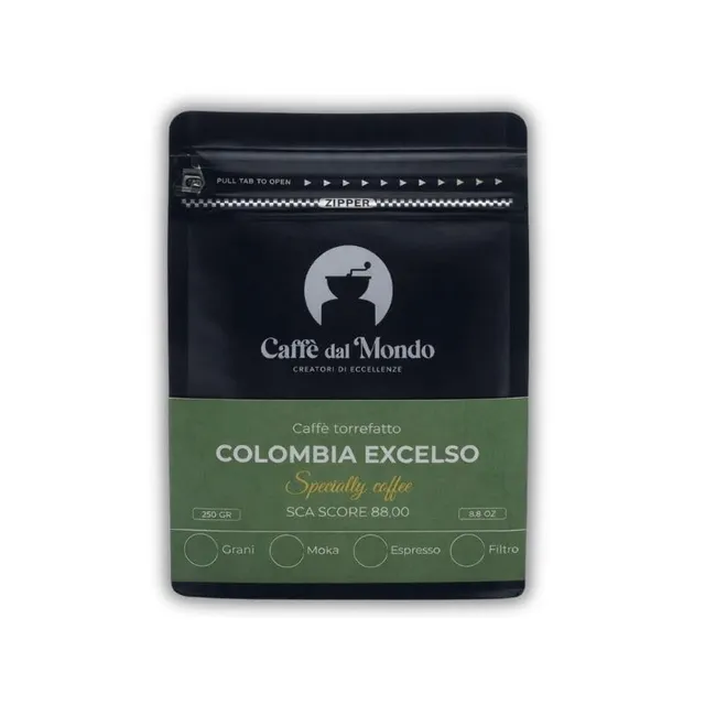 Caffè dal Mondo Caffè in Grani e Macinato Colombia Excelso caffè macinato 250 g Supremo 18