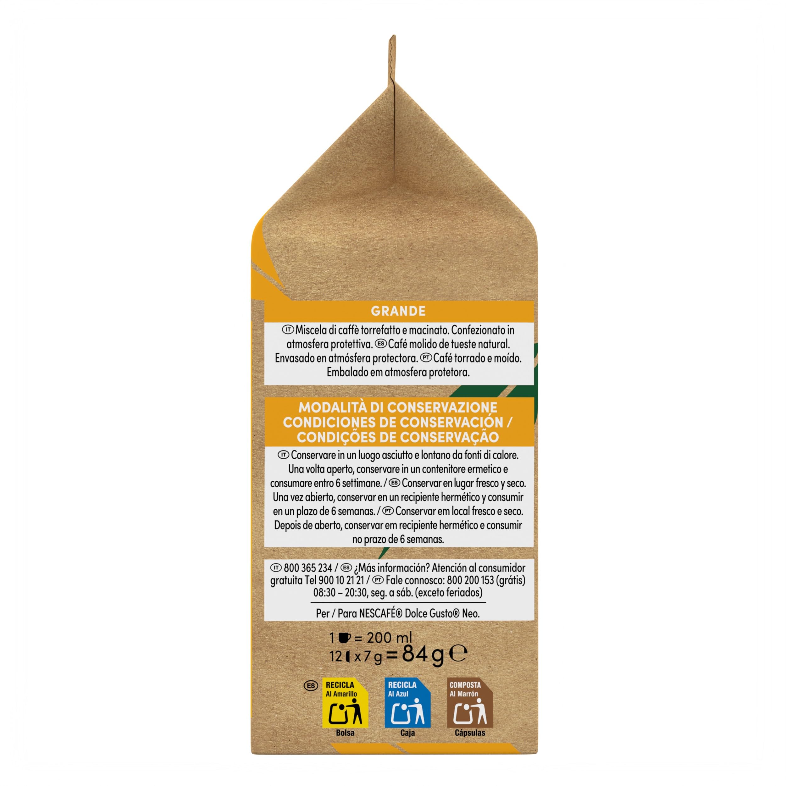 NESCAFÉ Dolce Gusto NEO Grande caffè in capsule 12 pezzi, intensità 5