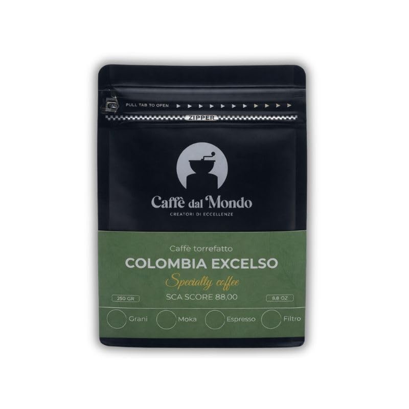 Caffè dal Mondo Caffè in Grani e Macinato Colombia Excelso caffè macinato 250 g Supremo 18
