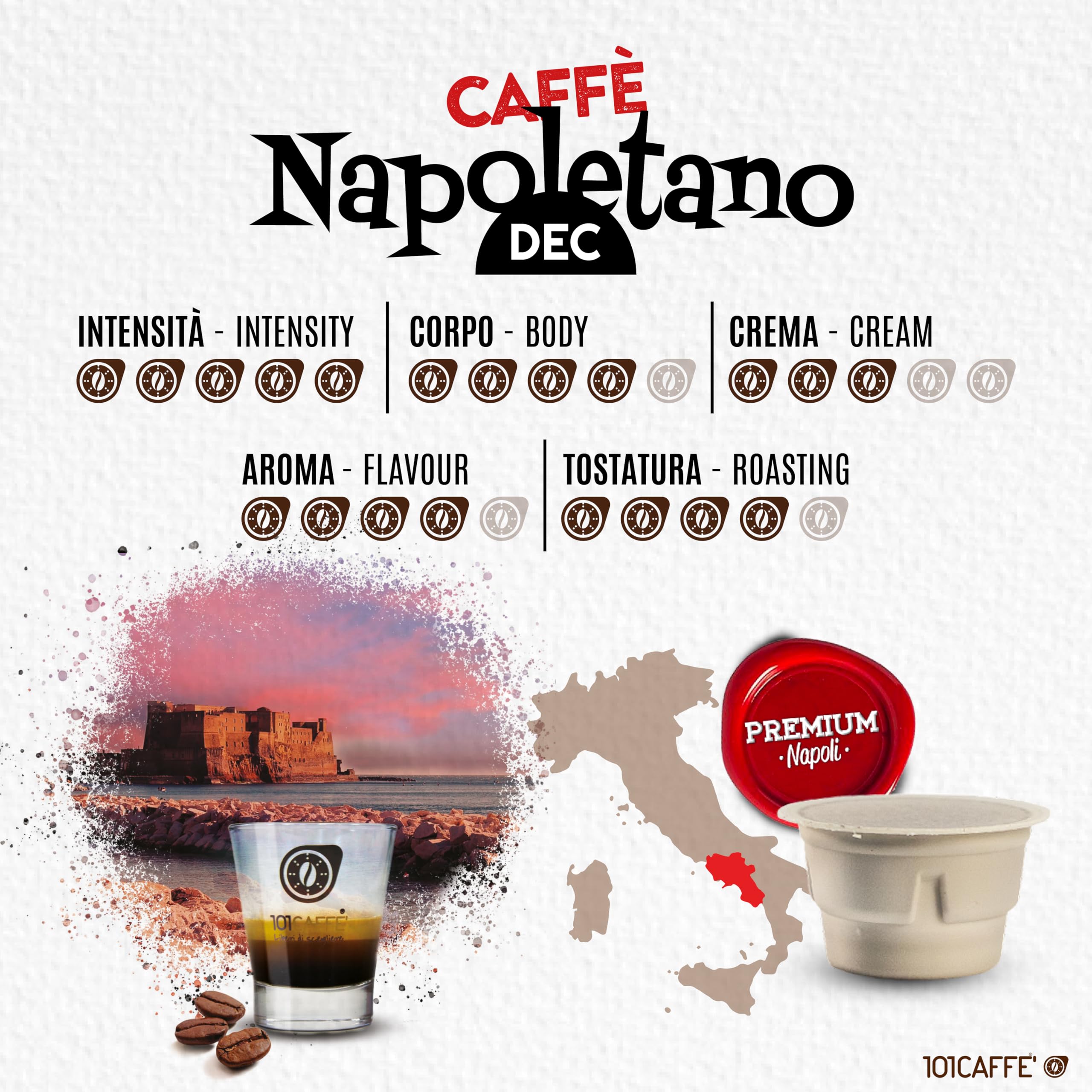 101 Caffè Napoletano Dec capsule Ethicap 50 pezzi decaffeinate