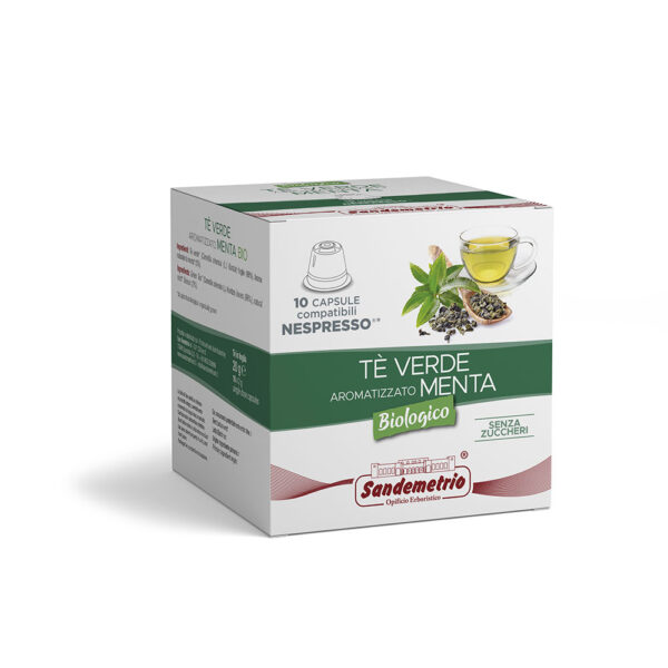 SignoriCaffè Tè e Tisane Sandemetrio tè verde alla menta capsule 10 pezzi formato NES