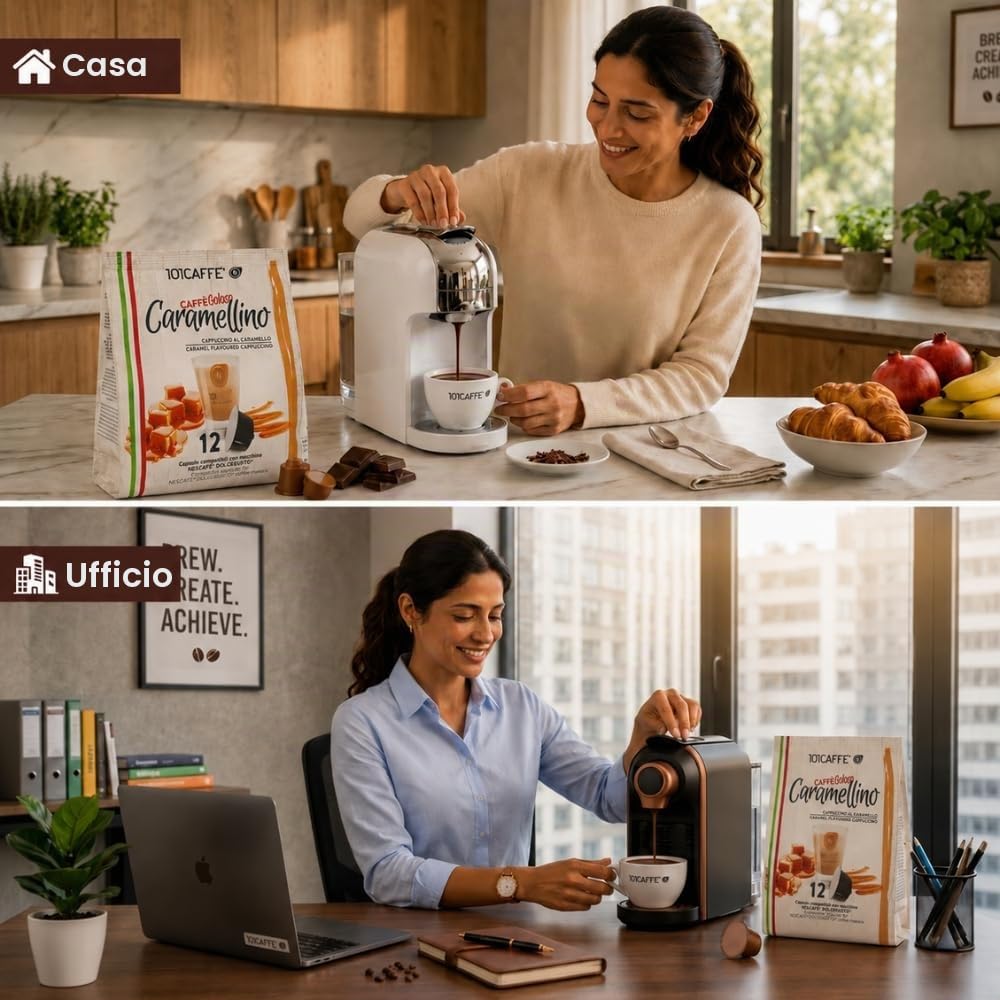 101 Caffè BEVANDE GOLOSE Caramellino capsule 12 pezzi cappuccino al caramello