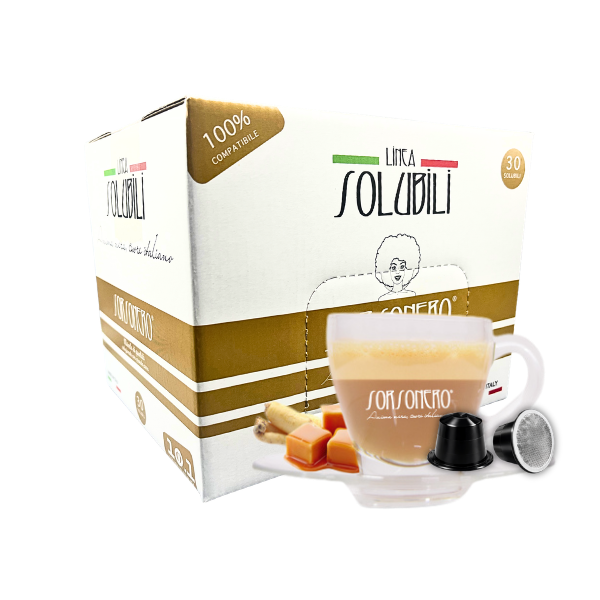 Greco Caffè Bevande Solubili 100% Nespresso Ginseng Caramel capsule 30 pezzi