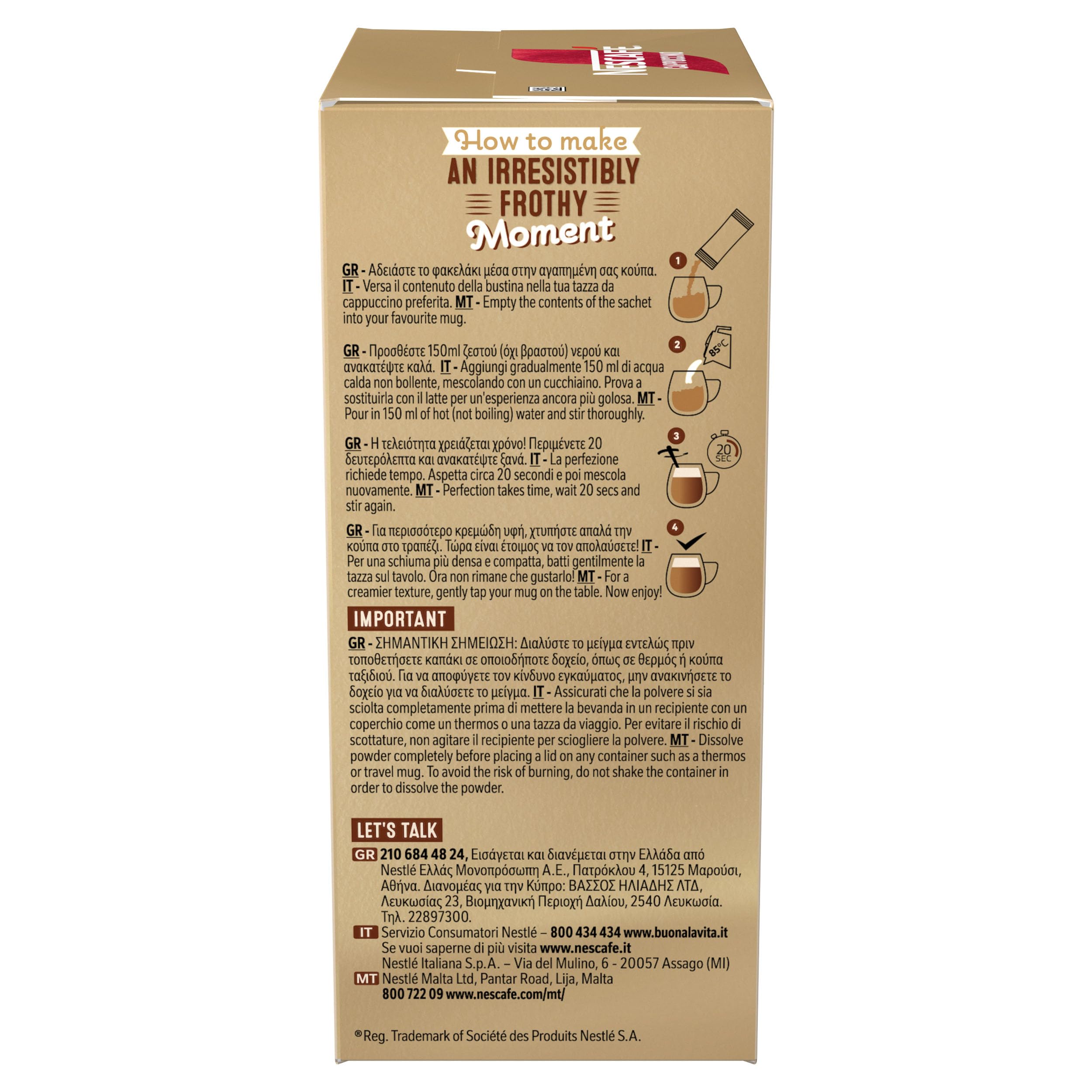 NESCAFÉ Cappuccino caffè solubile 10 bustine da 14 g