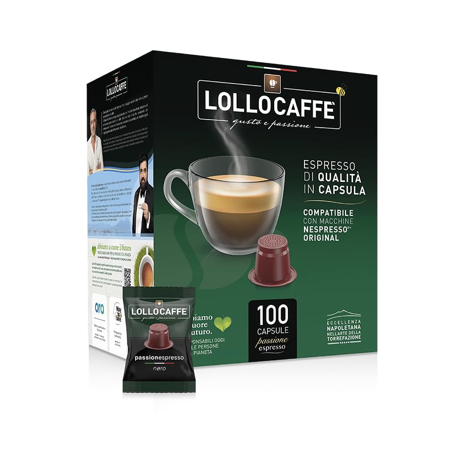 Lollo Caffè Passione Espresso Miscela Nera capsule 100 compatibili Nespresso