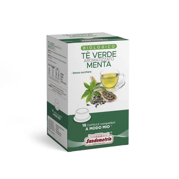 SignoriCaffè Tè e Tisane Sandemetrio Tè Verde Menta capsule 16 AMM