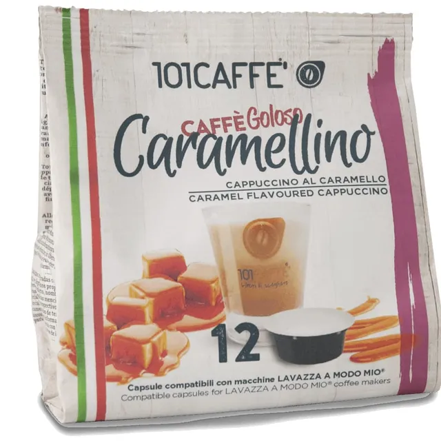 101 Caffè Bevande Golose Caramellino capsule 12 pezzi cappuccino al caramello