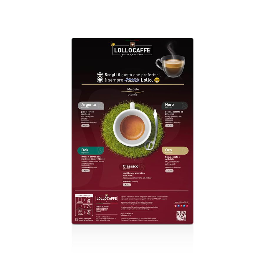 Lollo Caffè Passione Joy Miscela Classico capsule 200 pezzi compatibili Espresso Point