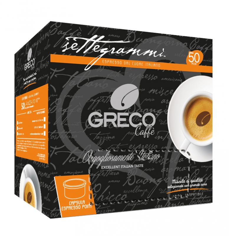 Greco Caffè Espresso Point Compatibile 100% Gusto Intenso capsule 50 pezzi intensità 10/10