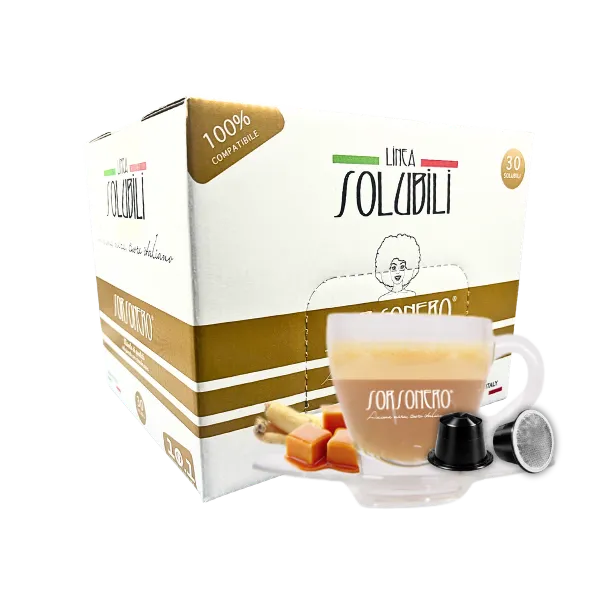 Greco Caffè Bevande Solubili 100% Nespresso Ginseng Caramel capsule 30 pezzi