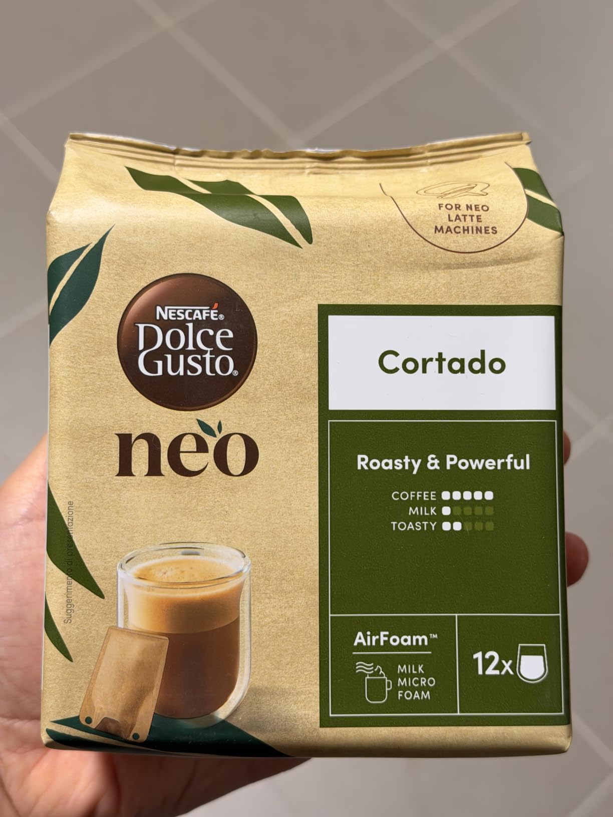 NESCAFÉ Dolce Gusto NEO Cortado caffè in capsule 12 bustine, schiuma di latte