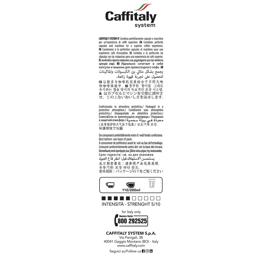 Caffitaly System Capsule di Caffè Cremoso capsule 100 fruttate 100% Arabica