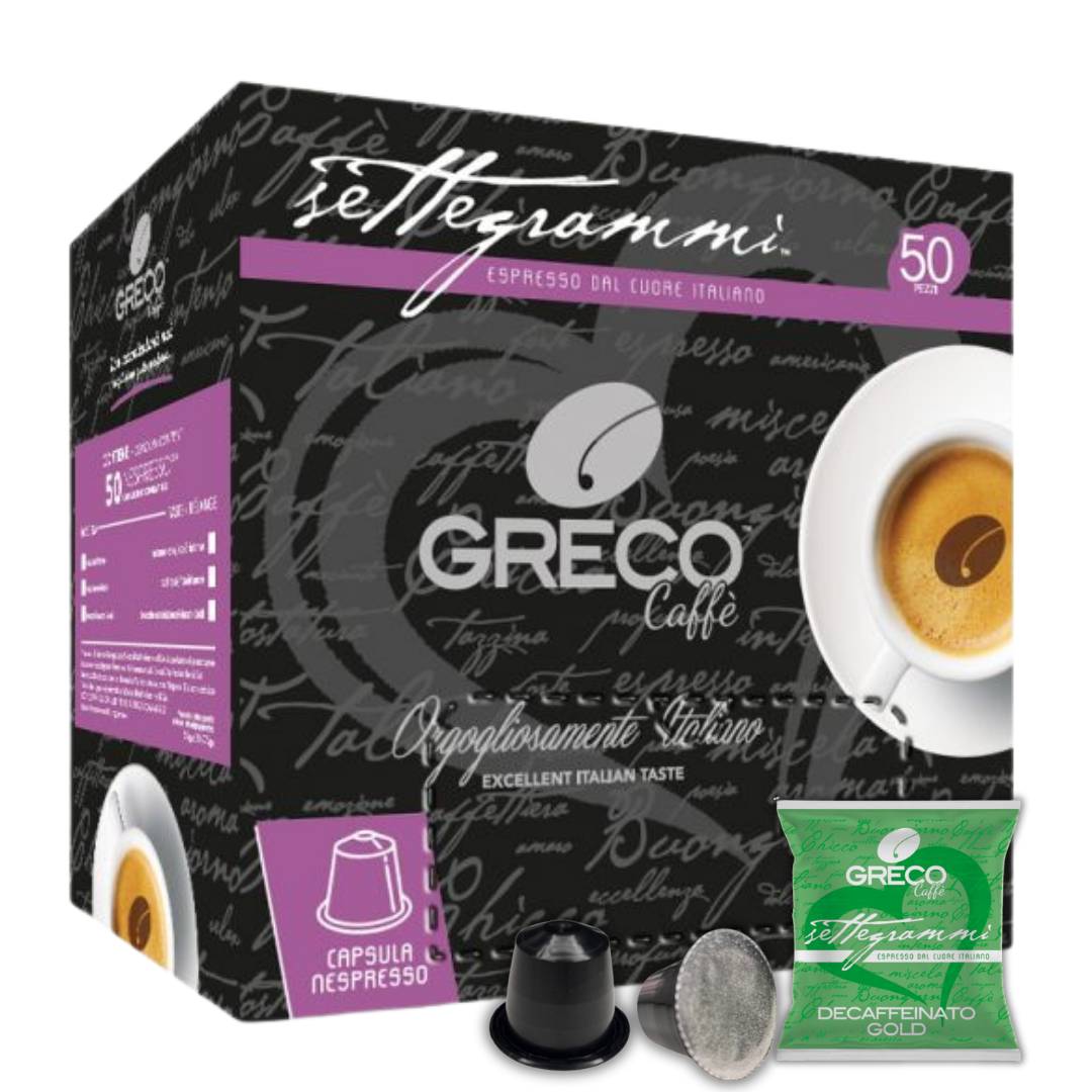 Greco Caffè Nespresso Decaffeinato capsule 50, senza caffeina