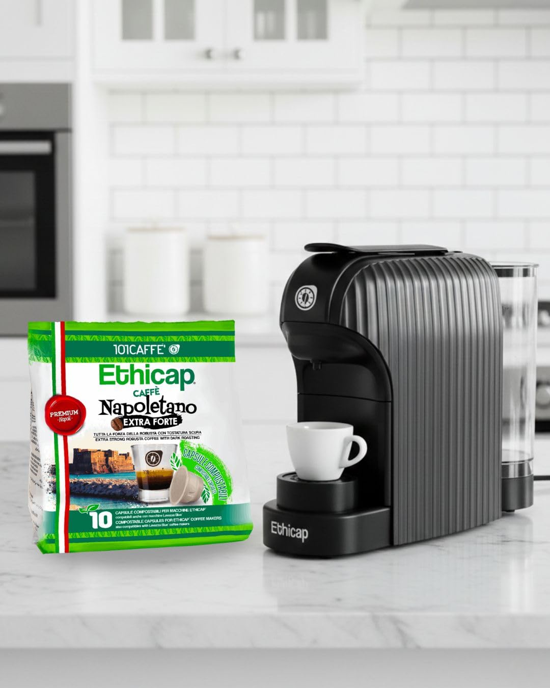 101 Caffè CAFFÈ Bellissima Ethicap macchina da caffè nera serbatoio 1 L