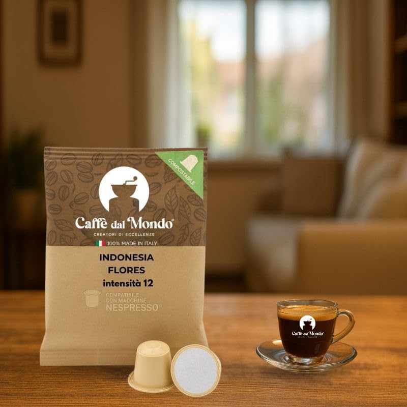 Caffè dal Mondo Capsule compatibili Nespresso Indonesia Flores 80 compostabili