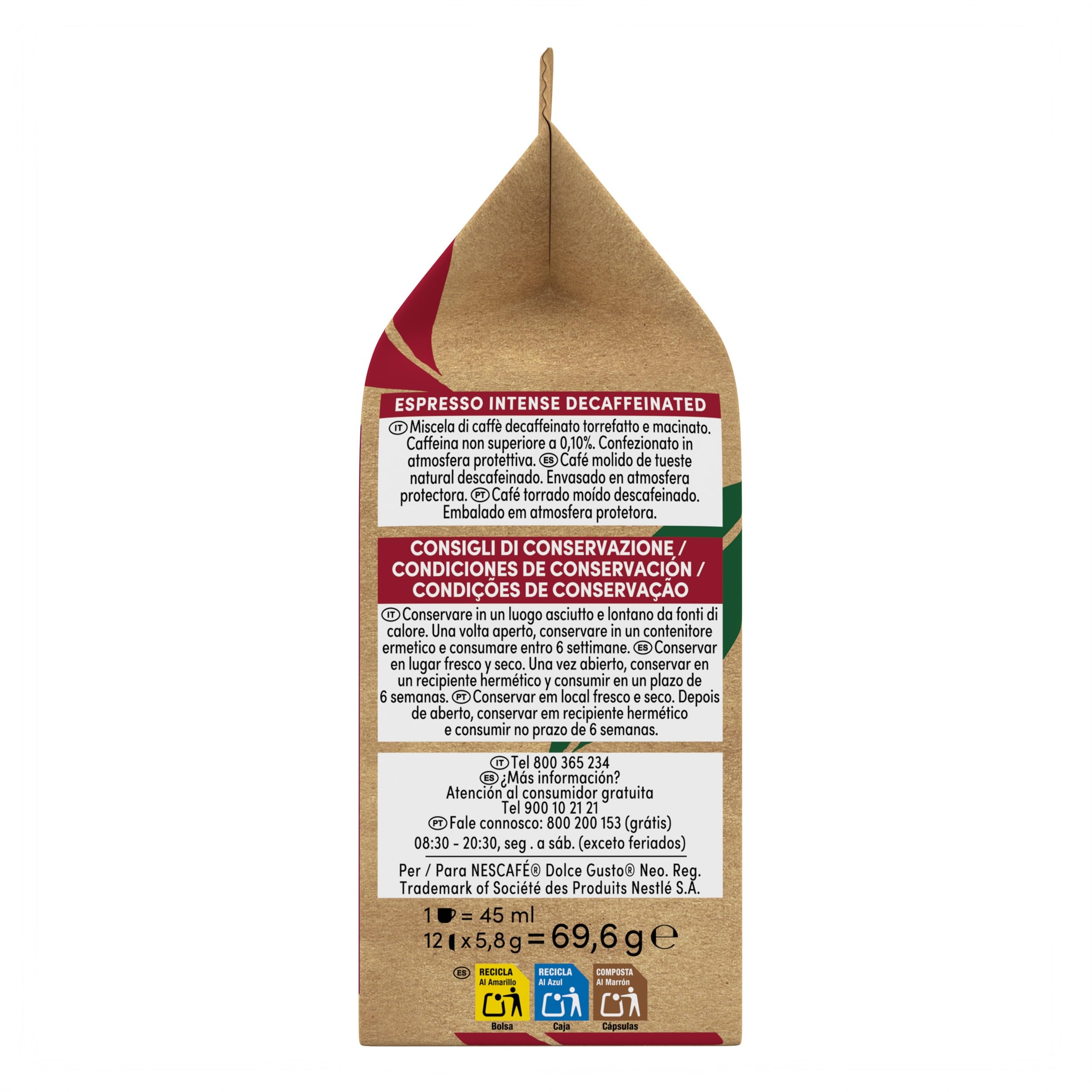 NESCAFÉ Dolce Gusto NEO Espresso Intenso Decaffeinato capsule 12 pezzi