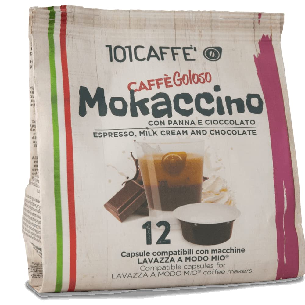 101 Caffè BEVANDE GOLOSE Mokaccino capsule 12 compatibili Lavazza A Modo Mio